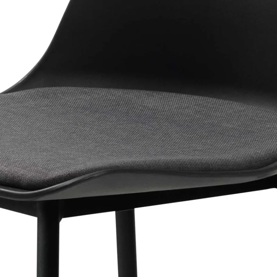 Discount Wohnen Schwarzer Barstuhl mit Schalensitz Kunststoff - Formentera