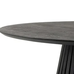 Discount Wohnen Schwarzer Design Säulentisch mit Schweizer Kante - Vamaica