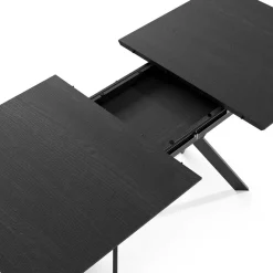 Outlet Wohnen Schwarzer Esszimmertisch mit Kulissenauszug - Glanco