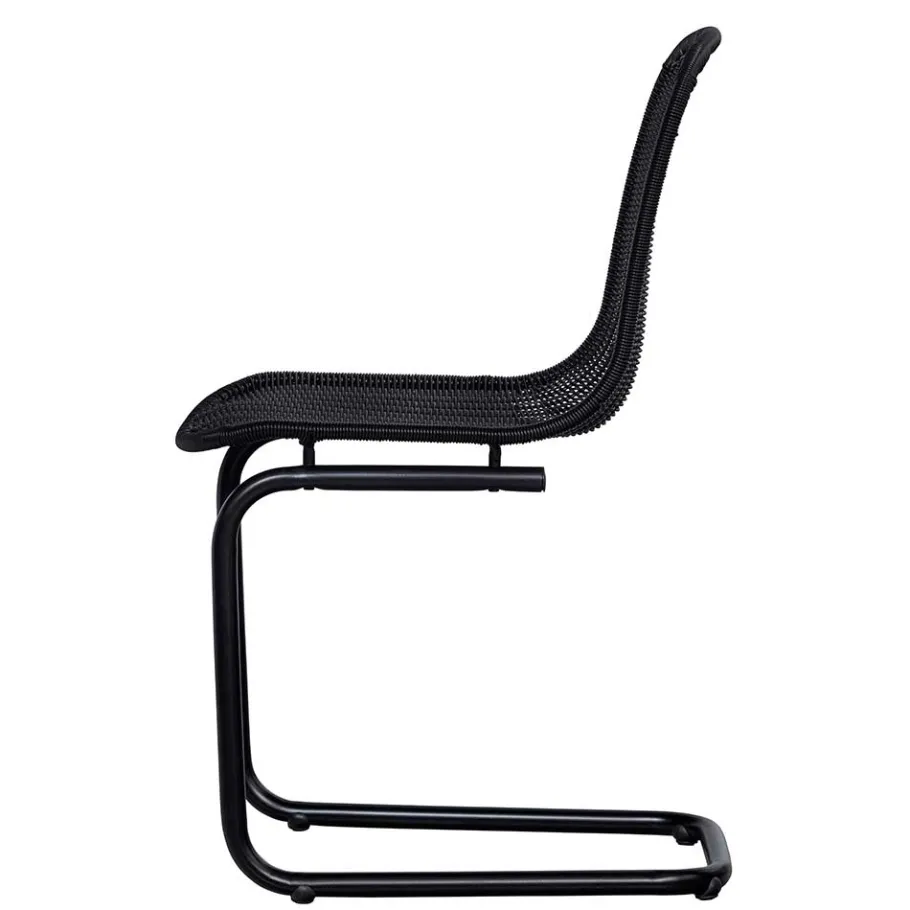 Clearance Wohnen Schwarzer Freischwinger aus Kunstrattan - Babette (2er Set)