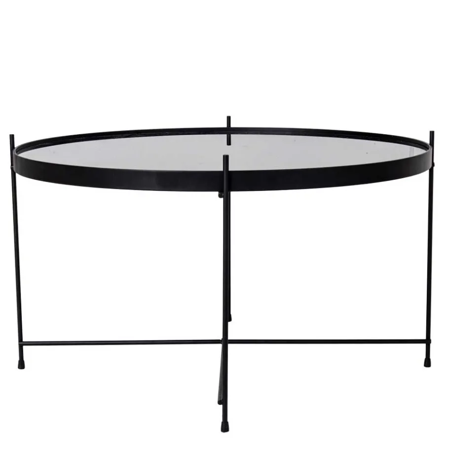 Sale Wohnen Schwarzer Glas Wohnzimmertisch in Rund 70 cm - Chroma