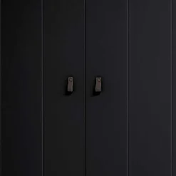 Discount Wohnen Schwarzer Kleiderschrank aus Massivholz - Florida