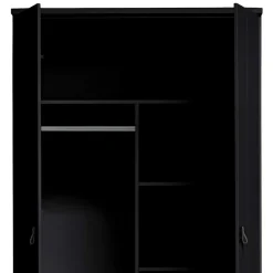 Discount Wohnen Schwarzer Kleiderschrank aus Massivholz - Florida