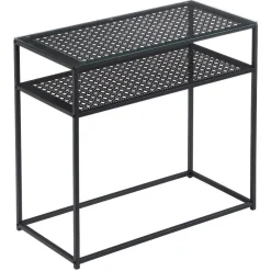 Clearance Wohnen Schwarzer Konsolentisch mit Glasplatte - Panfreda
