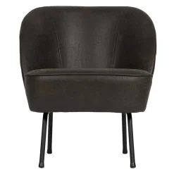 Clearance Wohnen Schwarzer Ledersessel Retro Carlot aus Recyclingleder