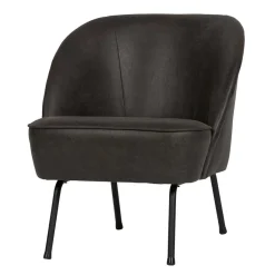 Clearance Wohnen Schwarzer Ledersessel Retro Carlot aus Recyclingleder