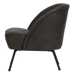 Clearance Wohnen Schwarzer Ledersessel Retro Carlot aus Recyclingleder