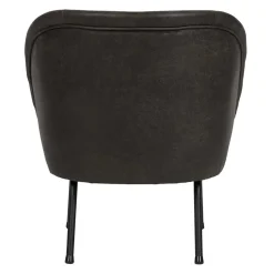 Clearance Wohnen Schwarzer Ledersessel Retro Carlot aus Recyclingleder