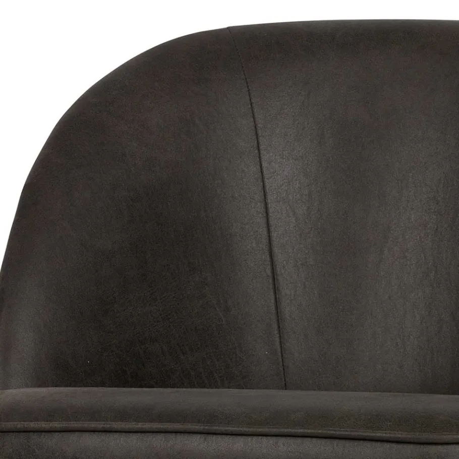Clearance Wohnen Schwarzer Ledersessel Retro Carlot aus Recyclingleder