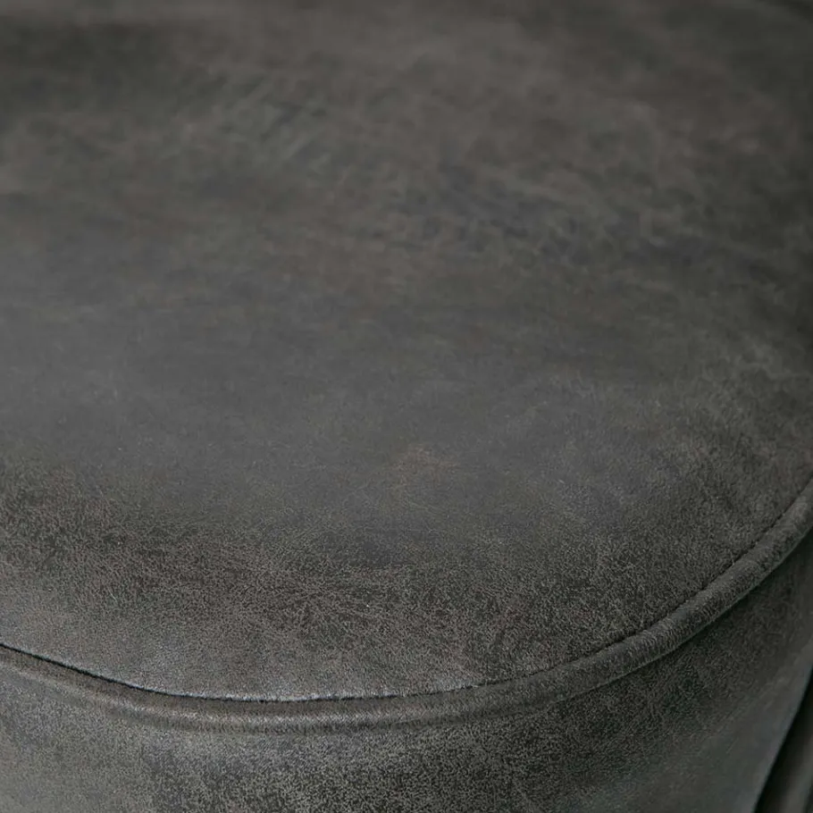 Clearance Wohnen Schwarzer Ledersessel Retro Carlot aus Recyclingleder