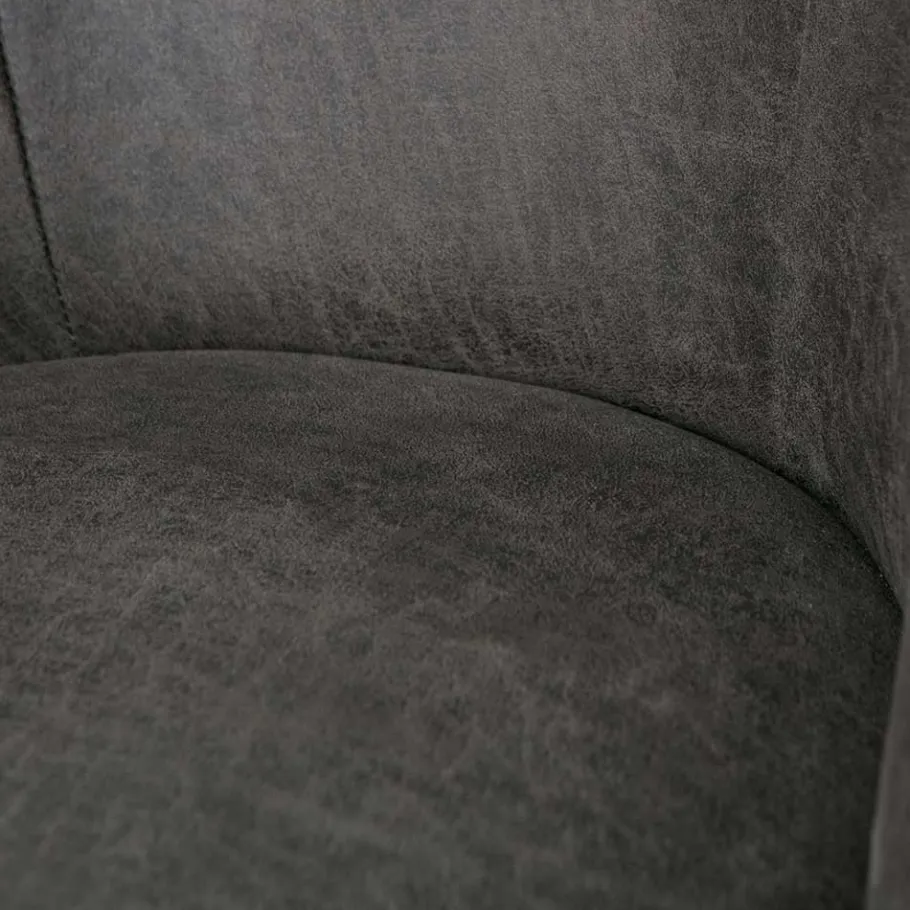 Clearance Wohnen Schwarzer Ledersessel Retro Carlot aus Recyclingleder