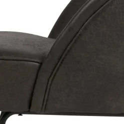 Clearance Wohnen Schwarzer Ledersessel Retro Carlot aus Recyclingleder