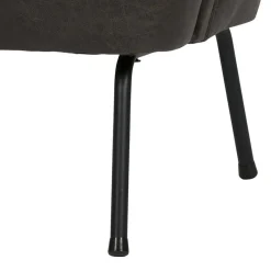 Clearance Wohnen Schwarzer Ledersessel Retro Carlot aus Recyclingleder