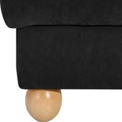 Outlet Wohnen Schwarzer Polsterhocker mit Veloursbezug - Bravassa