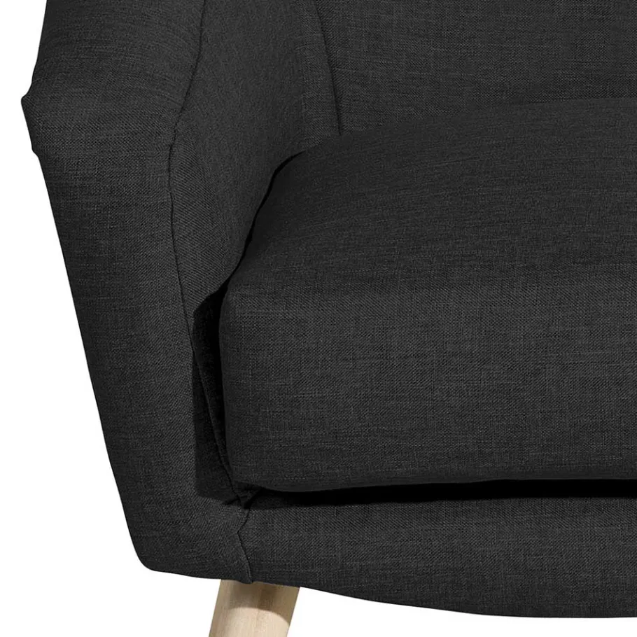 Outlet Wohnen Schwarzer Polstersessel aus Webstoff - Chiosma