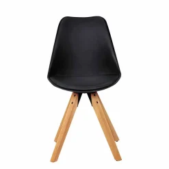 Hot Wohnen Schwarzer Schalenstuhl Montes im Retro Design (2er Set)