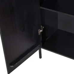 Outlet Wohnen Schwarzer Schrank mit Doppeltür - 100x155x40 - Burgossi