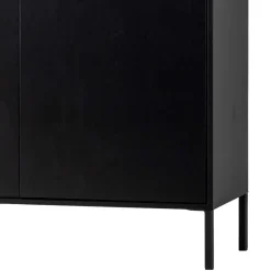 Outlet Wohnen Schwarzer Schrank mit Doppeltür - 100x155x40 - Burgossi