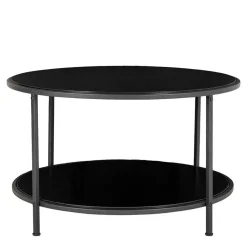 Hot Wohnen Schwarzer Sofatisch mit Ablage in modernem Design - Caveira