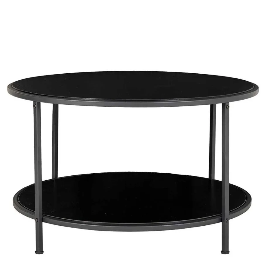 Hot Wohnen Schwarzer Sofatisch mit Ablage in modernem Design - Caveira