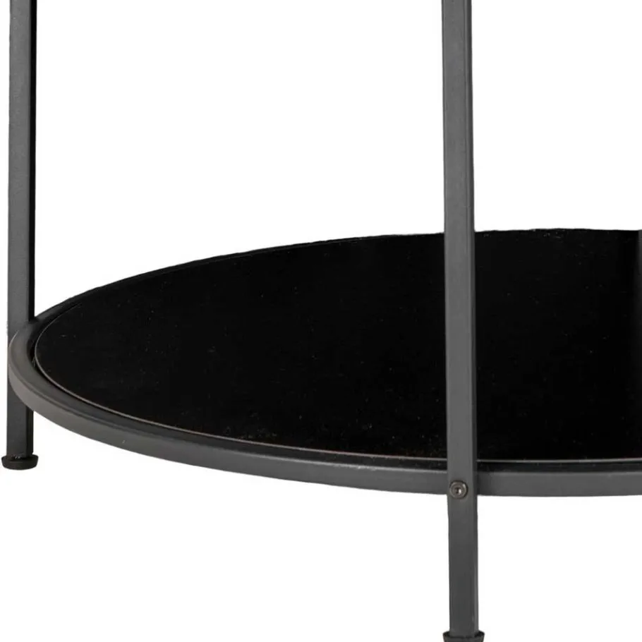 Hot Wohnen Schwarzer Sofatisch mit Ablage in modernem Design - Caveira