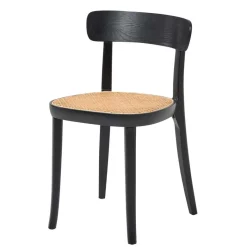 Hot Wohnen Schwarzer Stühle mit Rattan - Racer (2er Set)