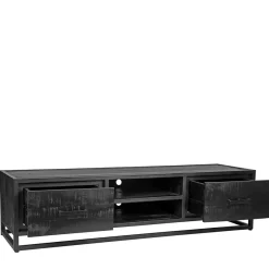 Best Wohnen Schwarzer TV Unterschrank im Industry Stil - Esturado