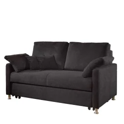Clearance Wohnen Schwarzes 2er Sofa mit Schlaffunktion - Laromain