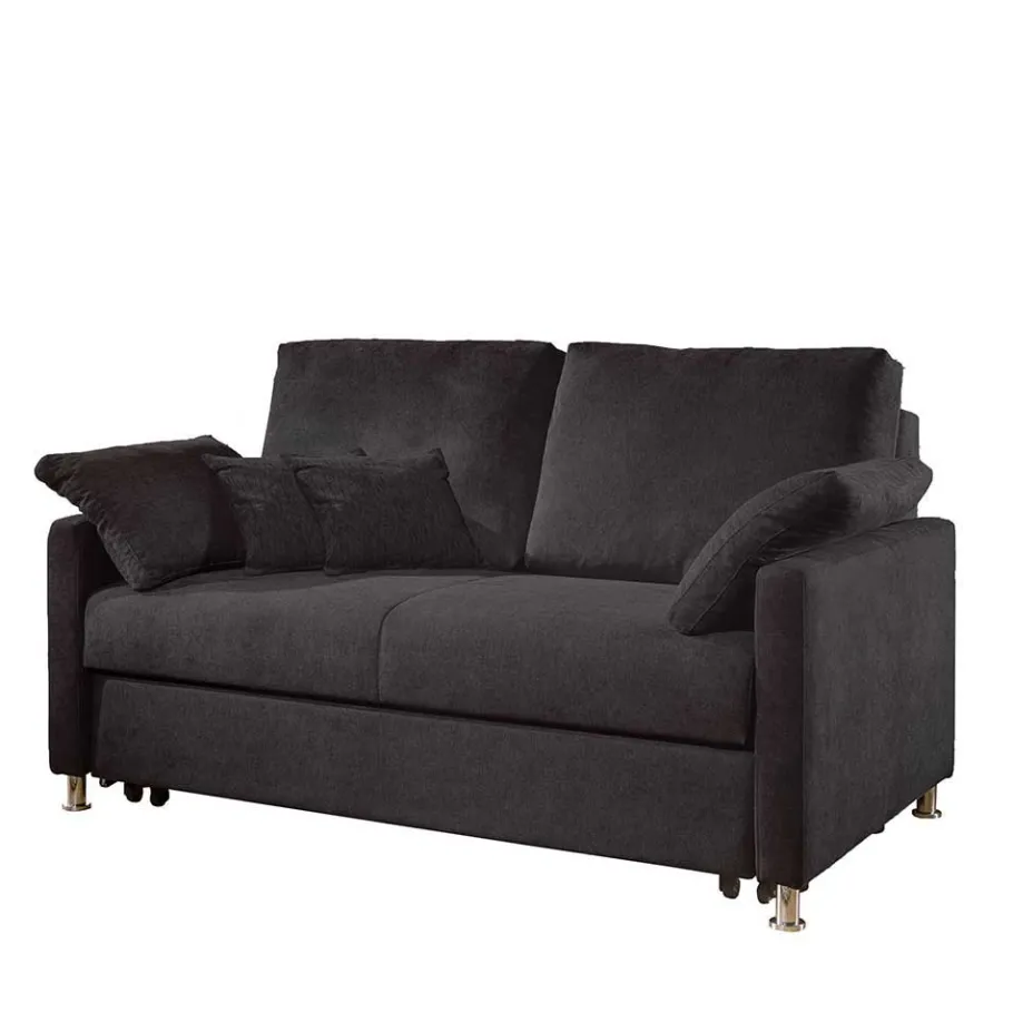 Clearance Wohnen Schwarzes 2er Sofa mit Schlaffunktion - Laromain