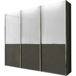 Online Wohnen Schwebetüren Kleiderschrank in Braun & Weiß - Genre