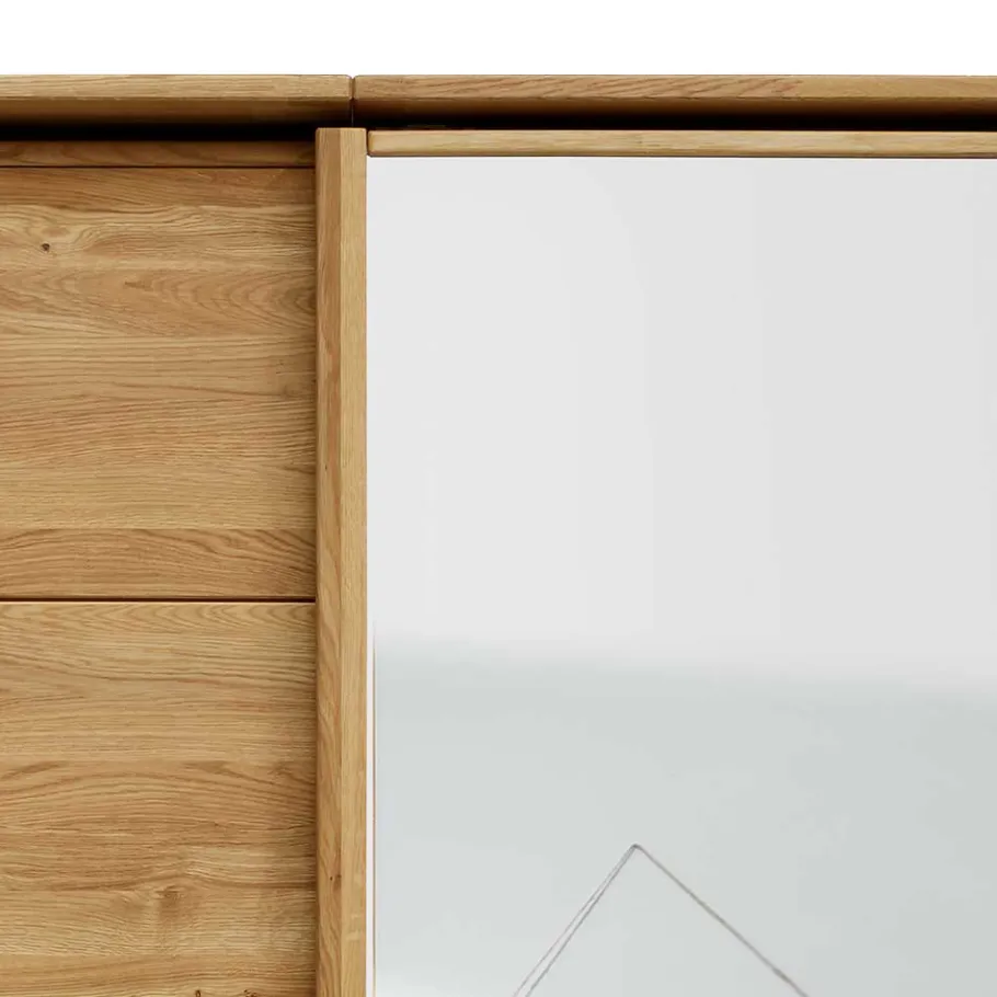 Discount Wohnen Schwebetürenschrank aus Wildeiche mit Spiegel - Divnoi
