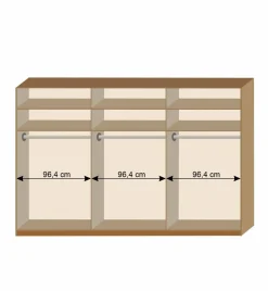 Hot Wohnen Schwebetürenschrank in Kernbuche & Beige - Krofun