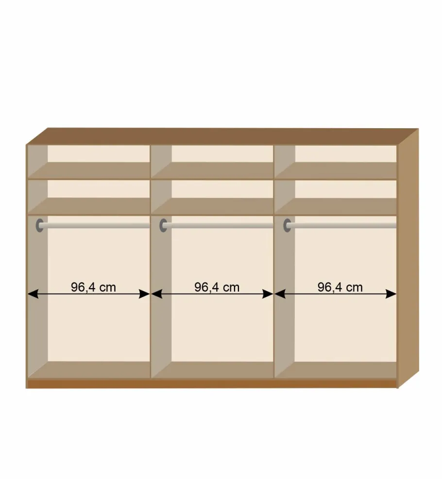 Hot Wohnen Schwebetürenschrank in Kernbuche & Beige - Krofun