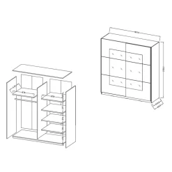 New Wohnen Schwebetürenschrank in Weiß mit Spiegel - Juleste
