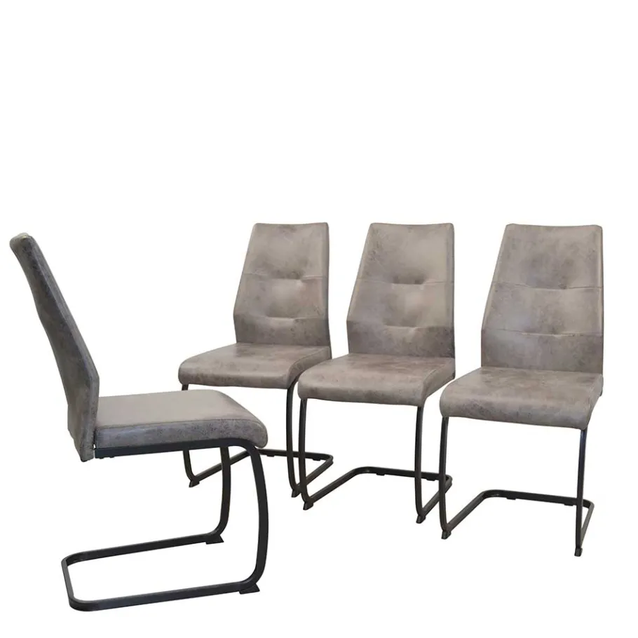 Sale Wohnen Schwingstühle in Grau & Schwarz - Medeos (4er Set)