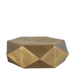 Hot Wohnen Sechseckiger Couchtisch aus Alu Guss in Gold - Geniale
