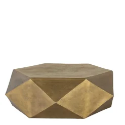 Hot Wohnen Sechseckiger Couchtisch aus Alu Guss in Gold - Geniale