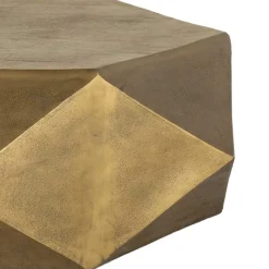 Hot Wohnen Sechseckiger Couchtisch aus Alu Guss in Gold - Geniale