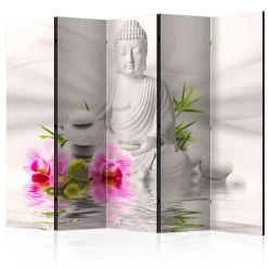 New Wohnen 2-seitiger Druck Paravent Weißer Buddha - Boom