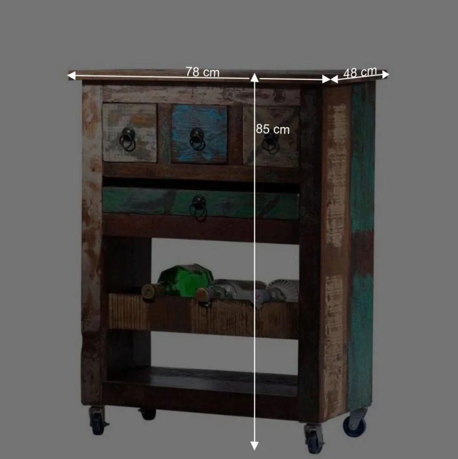 New Wohnen Servierwagen Jamaica im Vintage Design