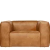 Clearance Wohnen Sessel aus Recyclingleder in Braun Cognac - Baham