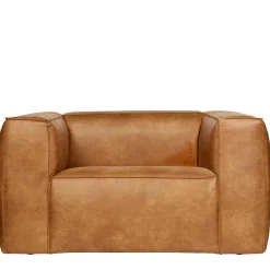 Clearance Wohnen Sessel aus Recyclingleder in Braun Cognac - Baham
