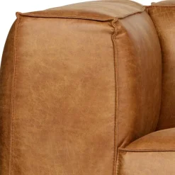 Clearance Wohnen Sessel aus Recyclingleder in Braun Cognac - Baham