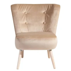 Discount Wohnen Sessel aus Samtvelours Beige - Modena