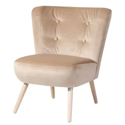 Discount Wohnen Sessel aus Samtvelours Beige - Modena