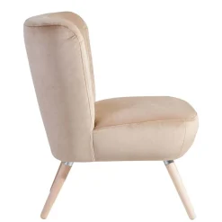 Discount Wohnen Sessel aus Samtvelours Beige - Modena