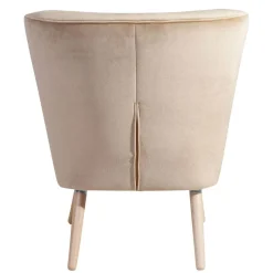Discount Wohnen Sessel aus Samtvelours Beige - Modena