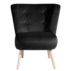 Discount Wohnen Sessel aus Samtvelours in Schwarz - Adaliz