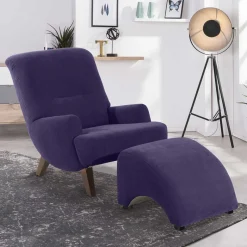 Clearance Wohnen Sessel aus Velours in Violett - Cregorian