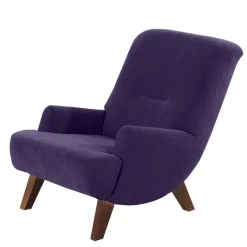 Clearance Wohnen Sessel aus Velours in Violett - Cregorian